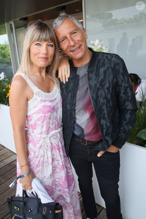 Exclusif - Nagui et sa femme Mélanie Page - Célébrités au Déjeuner France TV lors des Internationaux de France de Tennis de Roland Garros 2023 - Jour 15 à Paris le 11 Juin 2023. © Bertrand Rindoff / Bestimage 