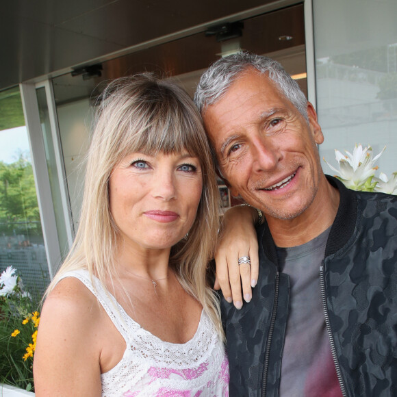 Exclusif - Nagui et sa femme Mélanie Page - Célébrités au Déjeuner France TV lors des Internationaux de France de Tennis de Roland Garros 2023 - Jour 15 à Paris le 11 Juin 2023. © Bertrand Rindoff / Bestimage 
