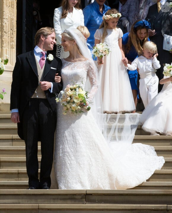 Le couple s'était marié en 2019. 
Thomas Kingston et Lady Gabriella Windsor lors de leur mariage, le 18 mai 2019 à la St George's Chapel à Windsor. 18 mai 2019.