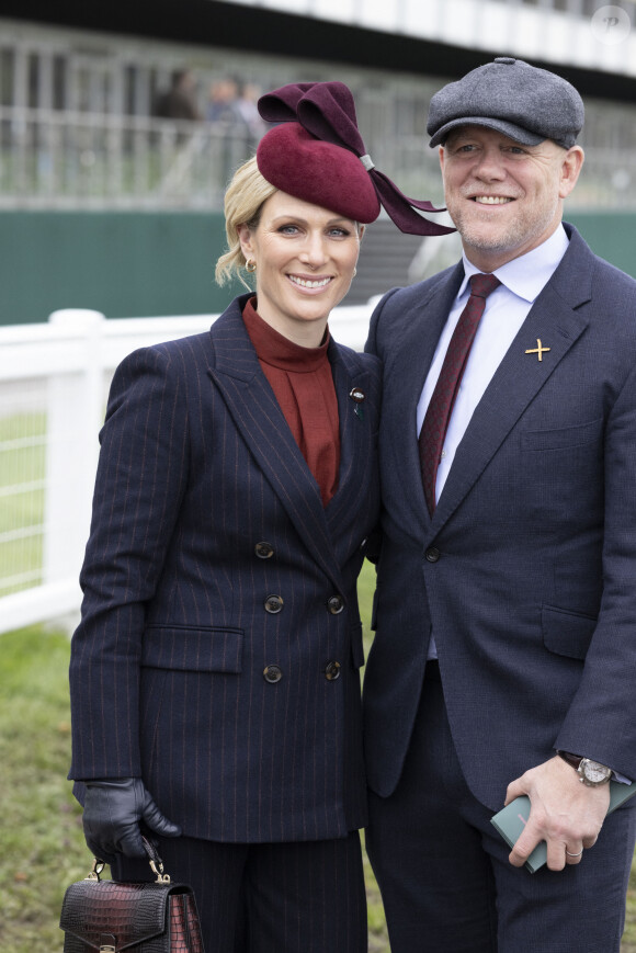 Zara Tindall, Mike Tindall - La princesse Eugenie et son mari J.Brooksbank, M.Tindall et sa femme Z.Phillips (Z.Tindall), au festival de Cheltenham, le 13 mars 2024. 