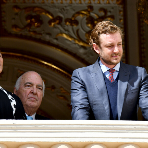 Pierre Casiraghi - Le prince de Monaco fête son anniversaire (66 ans) en famille sur la Place du Palais princier de Monaco, le 14 mars 2024. © Bruno Bebert/Bestimage 