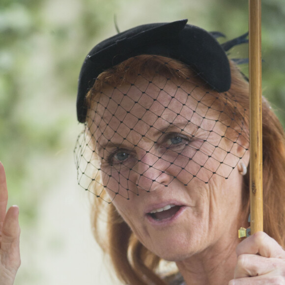 Sarah Ferguson, duchesse d'York, lors de la présentation des "King George VI and Queen Elizabeth Stakes" à Ascot, le 29 juillet 2017. 