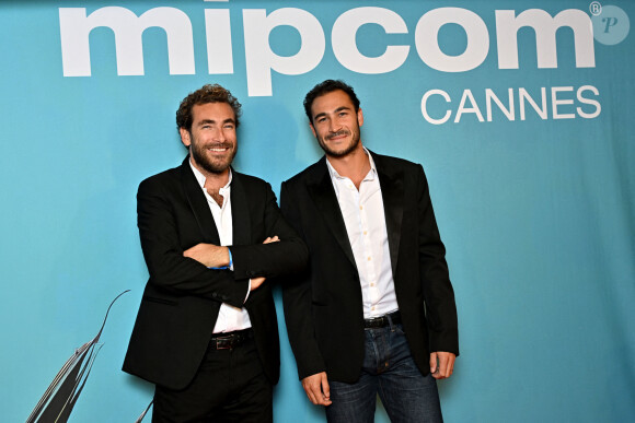 Martin Kretz et Valentin Kretz - Photocall de l'opening party du Mipcom 2023 à l'hôtel Majestic à Cannes le 16 octobre 2023. © Bruno Bebert / Bestimage