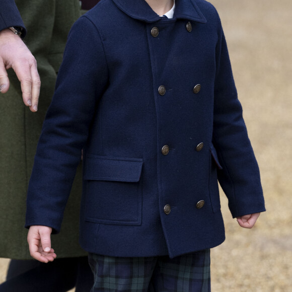 Le prince Louis de Galles - Les membres de la famille royale britannique lors de la messe du matin de Noël en l'église St-Mary Magdalene à Sandringham, le 25 décembre 2023.