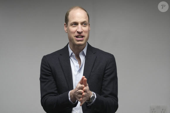 Le prince William, prince de Galles visite le terrain de cricket Kia Oval à Londres, le 8 mars 2024. 