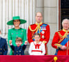 Et il veut se concentrer sur sa famille. 
La princesse Anne, le prince George, le prince Louis, la princesse Charlotte, Kate Catherine Middleton, princesse de Galles, le prince William de Galles, le roi Charles III, la reine consort Camilla Parker Bowles - La famille royale d'Angleterre sur le balcon du palais de Buckingham lors du défilé "Trooping the Colour" à Londres. Le 17 juin 2023