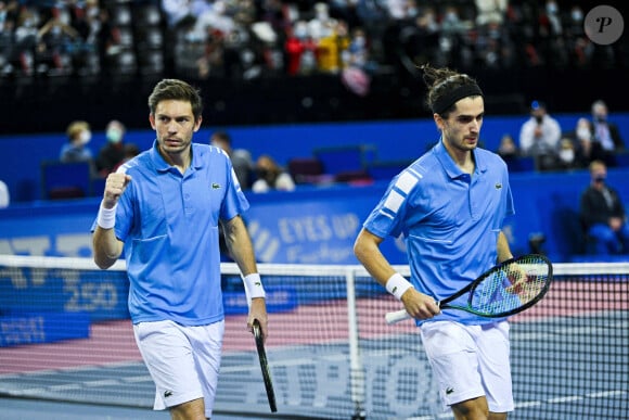 Pierre Hugues Herbert (Fra) / Nicolas Mahut (Fra) lors de l'Open Sud de France 2022 à Montpellier, France, le 6 février 2022. © Jean-Baptiste Autissier/Panoramic/Bestimage