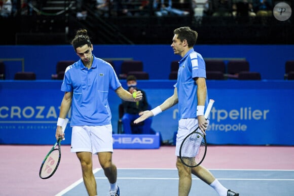 Pierre Hugues Herbert (Fra) / Nicolas Mahut (Fra) lors de l'Open Sud de France 2022 à Montpellier, France, le 6 février 2022. © Jean-Baptiste Autissier/Panoramic/Bestimage