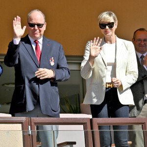 Le prince Albert II de Monaco et la princesse Charlene de Monaco ont assisté aux phases finales du 12eme Tournoi Sainte Devote au stade Louis II de Monaco