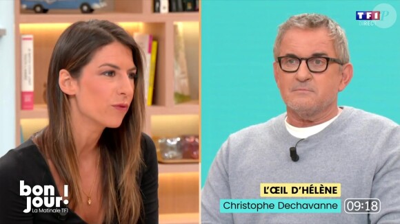 Hélène Mannarino a dressé un portrait de Christophe Dechavanne
Christophe Dechavanne et Hélène Mannarino sur le plateau de "Bonjour !" sur TF1 le 24 avril 2024.