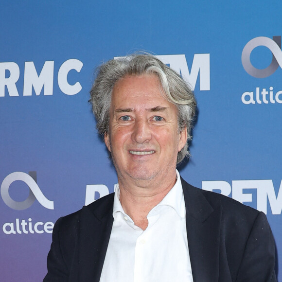 Nicolas Poincaré lors de la conférence de presse de rentrée BFM TV. - RMC du groupe Altice France à Paris, France, le 31 août 2023. © Coadic Guirec/Bestimage