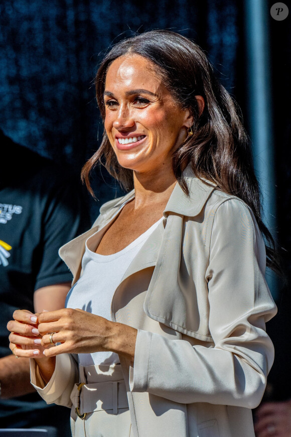 Dusseldorf, ALLEMAGNE - Le prince Harry, duc de Sussex, et Meghan Markle, duchesse de Sussex, lors de la septième journée des Invictus Games 2023 au Merkur Spiel-Arena à Dusseldorf.