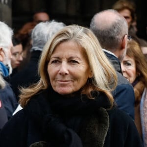 Claire Chazal - Sorties des obsèques de Philippe Tesson en l'église Saint-Germain des-Prés à Paris le 10 février 2023. © Christophe Clovis / Bestimage