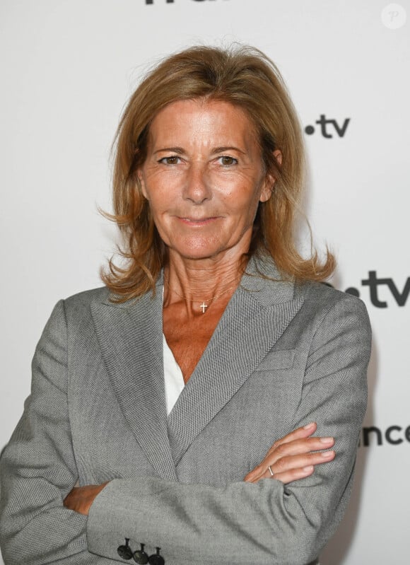 Claire Chazal au photocall pour la conférence de presse de rentrée de France TV à la Grande Halle de la Villette à Paris, France, le 6 juillet 2022. © Coadic Guirec/Bestimage 