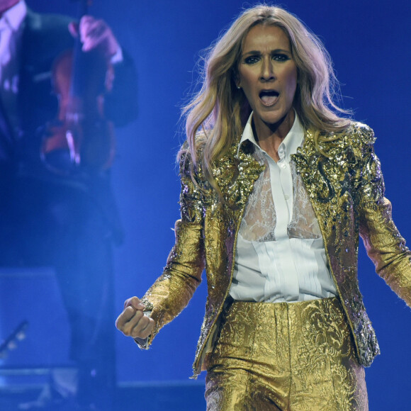 Celine Dion en concert lors de sa tournée "Celine Dion Live 2018" au Qudos Bank Arena de Sydney en Australie le 27 juillet 2018 