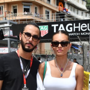 Thylane Blondeau et son fiancé Benjamin Attal lors du Grand Prix de Monaco 2022 de F1, à Monaco, le 29 mai 2022. © Bruno Bebert/Bestimage