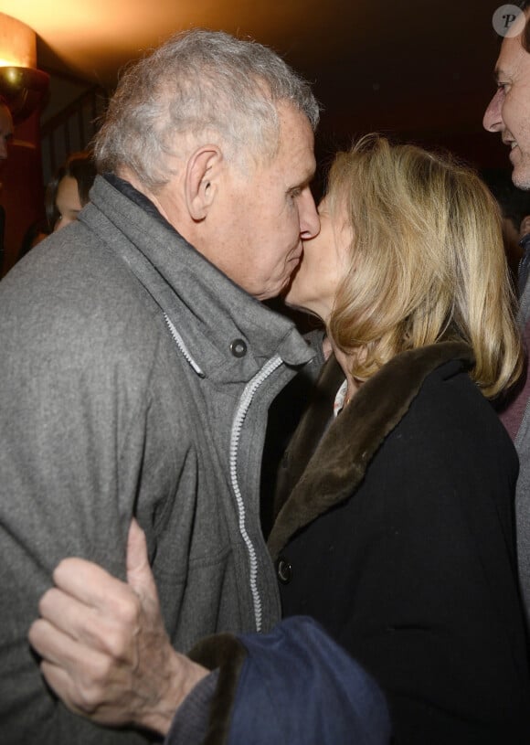 Patrick Poivre d'Arvor et Claire Chazal - People à la générale de la pièce "Garde Alternée" au théâtre des Mathurins avec Patrick Poivre d'Arvor, Alexandra Kazan et David Brécourt à Paris le 6 mars 2016. © Coadic Guirec/Bestimage