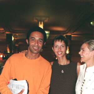 Yannick Noah et ses deux premières épouses en 1997.