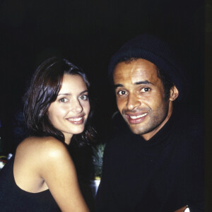 Yannick Noah et sa deuxième femme Heather Stewart-Whyte Paris. 1991.