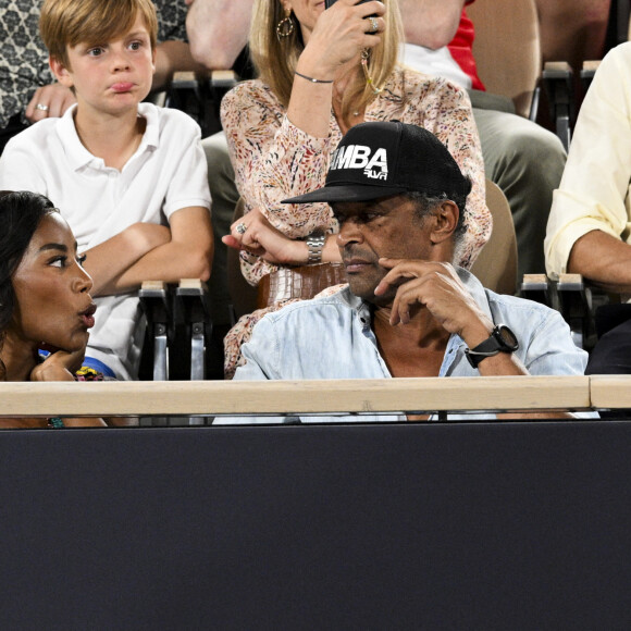 Yannick Noah et Malika lors de la finale du Championnat de France de basket-ball Elite Betclic à Roland Garros le 15 juin 2023. © JB Autissier / Panoramic / Bestimage