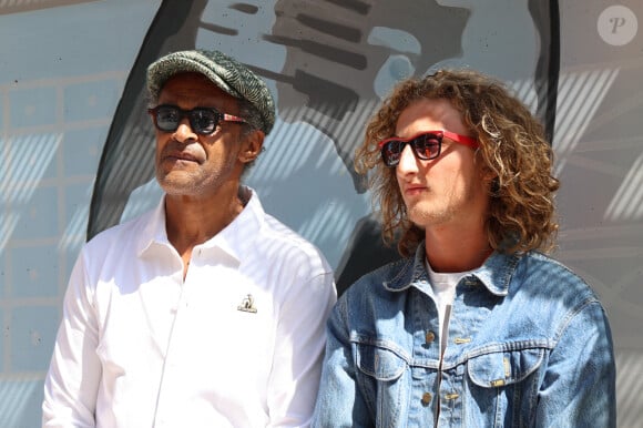 Yannick Noah, Joalukas Noah assistent à l'inauguration de la fresque de Yannick Noah à Roland-Garros 2023 le 28 mai 2023 à Paris, France. Photo par Nasser Berzane/ABACAPRESS.COM