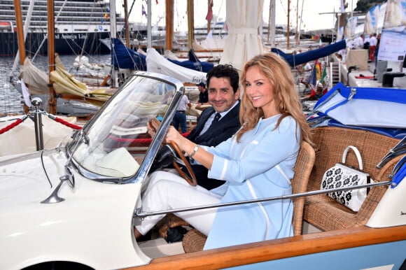 Adriana Karembeu et André (Aram) Ohanian sont au Yacht Club de Monaco dans le cadre de la 12 ème Monaco Classic Week à Monaco le 10 septembre 2015. 