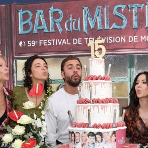 Les acteurs français Rebecca Hampton, Pierre Martot, Pauline Bression, Marwan Berreni, Fabienne Carat, Grant Lawrens, Léa Francois et Serge Dupire posent lors d'un photocall pour le 15e anniversaire de l'émission "Plus belle la vie" dans le cadre du 59e Festival de télévision de Monte-Carlo, le 16 juin 2019 à Monaco. Photo par David Niviere/ABACAPRESS.COM