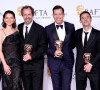 Toute l'équipe avait fait le déplacement. 
Bruno Nahon, Tristan Seguela, Olivier Demangel, Laurent Lafitte et Josephine Japy - salle de presse des BAFTA TV Awards après leur prix de la meilleure série étrangère, 12 mai 2024, Londres @ Ian West/PA Wire