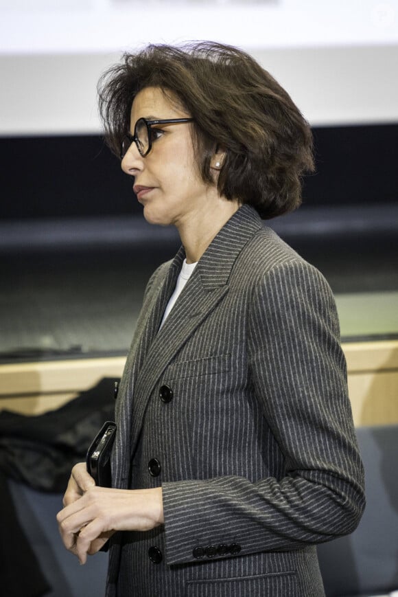 La ministre de la Culture, Rachida Dati - Le Premier ministre préside le Comite Interministériel du Tourisme à l'auditorium Morceau Long du Ministère de la Santé à Paris, France, le 7 mai 2024. © Gabrielle Cézard/Pool/Bestimage