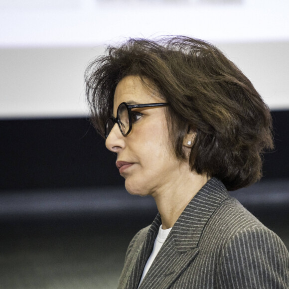La ministre de la Culture, Rachida Dati - Le Premier ministre préside le Comite Interministériel du Tourisme à l'auditorium Morceau Long du Ministère de la Santé à Paris, France, le 7 mai 2024. © Gabrielle Cézard/Pool/Bestimage