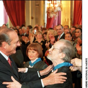 Jacques Chirac, Serge Reggiani - Commandeur de l'Ordre National du Mérite.