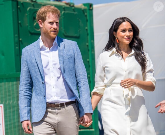 Le prince Harry, duc de Sussex, et Meghan Markle, duchesse de Sussex, visite l'association "Yes" (Youth Employment Service) qui oeuvre pour résoudre le problème du chômage des jeunes en Afrique du Sud. Johannesburg, le 2 octobre 2019. 