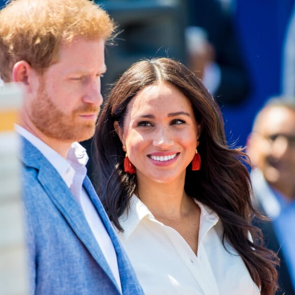 Le prince Harry, duc de Sussex, et Meghan Markle, duchesse de Sussex, visite l'association "Yes" (Youth Employment Service) qui oeuvre pour résoudre le problème du chômage des jeunes en Afrique du Sud. Johannesburg, le 2 octobre 2019. 