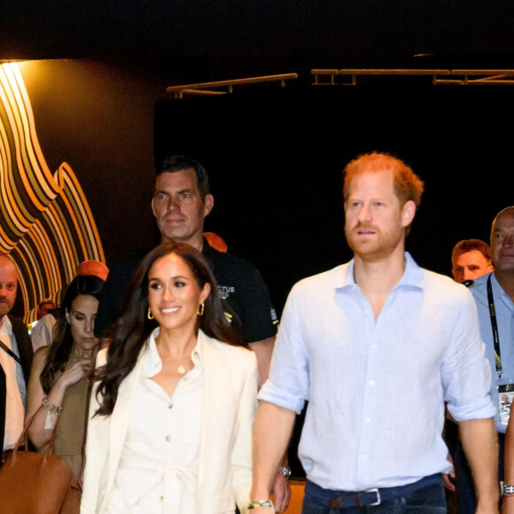 Le prince Harry, duc de Sussex et Meghan Markle, duchesse de Sussex, aux Invictus Games 2023 à Dusseldorf, le 15 septembre 2023. 