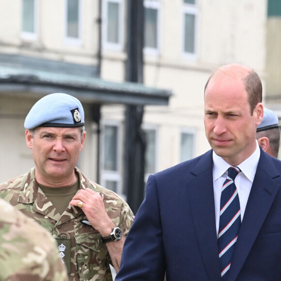 Le roi d'Angleterre remet officiellement le rôle de colonel en chef de l'Army Air Corps au prince William, prince de Galles à la base militaire Army Aviation Center de Middle Wallop, Hampshire, Royaume Uni, le 13 mai 2024. © Justin Goff/GoffPhotos/Bestimage 