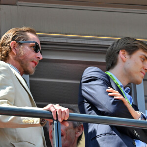 Andréa Casiraghi, Ben-Sylvester Strautmann et la princesse Alexandra de Hanovre durant la journée des qualifications du 81ème Grand Prix de Formule 1 de Monaco, le 25 mai 2024. © Bruno Bebert/Bestimage 