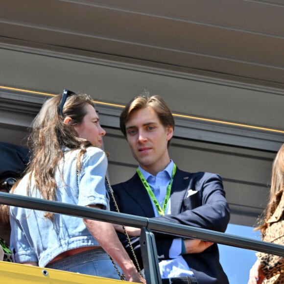 Andréa Casiraghi, Charlotte Casiraghi , Ben-Sylvester Strautmann, et la princesse Alexandra de Hanovre durant la journée des qualifications du 81ème Grand Prix de Formule 1 de Monaco, le 25 mai 2024. © Bruno Bebert/Bestimage 