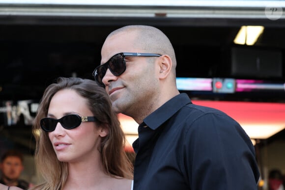 Tony Parker et sa compagne Agathe Teyssier lors des qualifications du 81ème Grand Prix de Formule 1 (F1) de Monaco, le 25 mai 2024. © Claudia Albuquerque/Bestimage