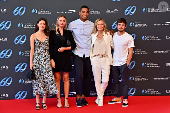 Julie Sassoust, Aurelie Pons, Terence Telle, Catherine Marchal et Clément Remiens lors de la soirée d'ouverture du 60ème Festival de Télévision de Monte-Carlo au Grimaldi Forum à Monaco, le 18 juin 2021. © Bruno Bébert/Bestimage