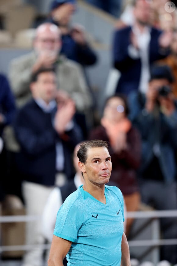 Et Rafael Nadal a dû être ravi de les retrouver.
Rafael Nadal s'incline en trois sets face à Alexander Zverev lors des Internationaux de France de tennis de Roland Garros 2024 à Paris le 27 mai 2024. © Jacovides-Moreau/Bestimage 