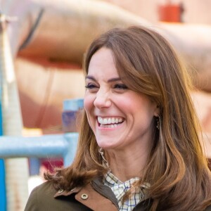 Catherine Kate Middleton lors d'une visite de la ferme Teagasc Research Farm dans le comté de Meath, Irlande le 4 mars 2020.