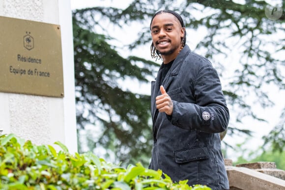 Bradley Barcola - Arrivée des joueurs de l’Equipe de France de football à Clairefontaine, le 29 mai 2024. © Baptiste Autissier / Panoramic / Bestimage