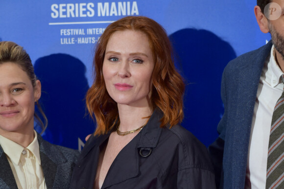 Mehdi Nebbou, Audrey Fleurot et Marie Denarnaud assistent à l'avant première "HPI" lors du Festival Series Mania 2023 le 18 mars 2023 à Lille. Franck Castel/ABACAPRESS.COM