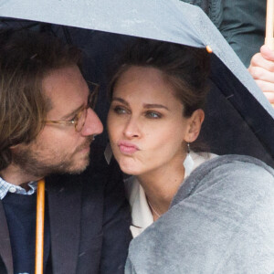 Ophelie Meunier enceinte et Mathieu Vergne en tribune lors des Internationaux de France de tennis à l'arène Roland-Garros le 07 juin 2019 à Paris, France. Photo by Nasser Berzane/ABACAPRESS.COM