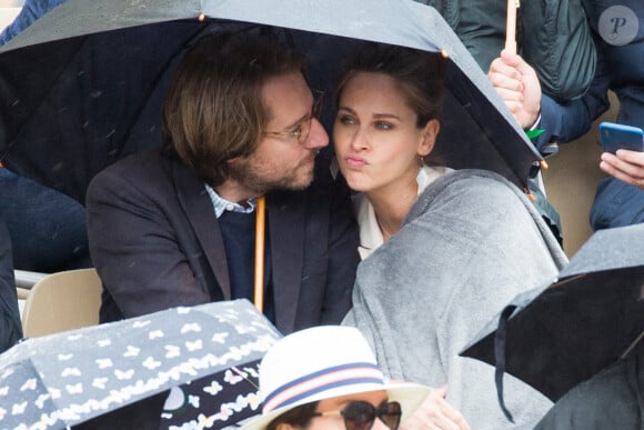 Ophelie Meunier enceinte et Mathieu Vergne en tribune lors des Internationaux de France de tennis à l'arène Roland-Garros le 07 juin 2019 à Paris, France. Photo by Nasser Berzane/ABACAPRESS.COM