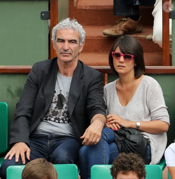 Estelle Denis et Raymond Domenech à Roland Garros en 2012