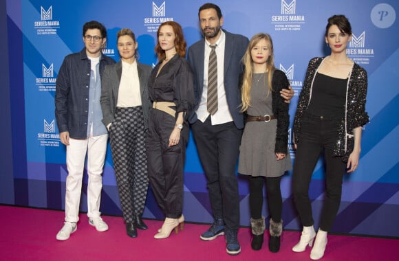 Marie Denarnaud, Audrey Fleurot, Mehdi Nebbou, Cypriane Gardin, Beéangere McNeese de la série HPI - 6 ème édition du Festival Séries Mania à Lille, France, le 18 mars 2023. © Christophe Aubert via Bestimage