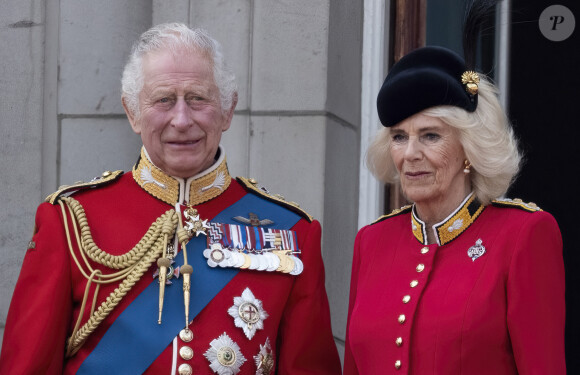 La famille royale d'Angleterre lors du défilé "Trooping the Colour" à Londres.