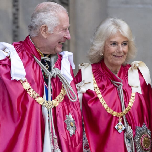 oi Charles III d'Angleterre et Camilla Parker Bowles, reine consort d'Angleterre, à une cérémonie de dédicace à l'Ordre de l'Empire britannique à la cathédrale Saint-Paul à Londres