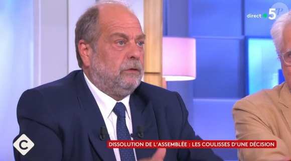 Eric Dupond-Moretti sur le plateau de "C à vous", lundi 10 juin 2024 sur France 5.